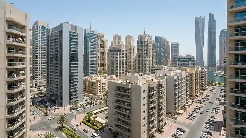 Dubai apartment building exterior showing hot climate conditions that accelerate pest breeding