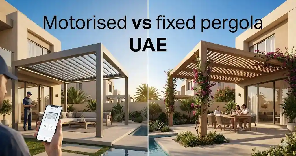 Motorised vs fixed pergola UAE comparison