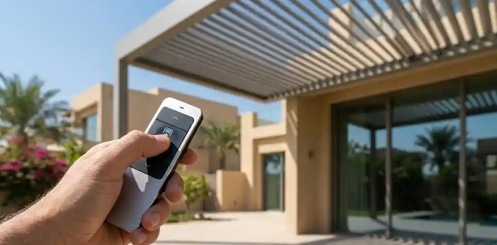 Remote control motorised pergola louvres UAE